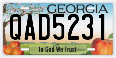 GA license plate QAD5231