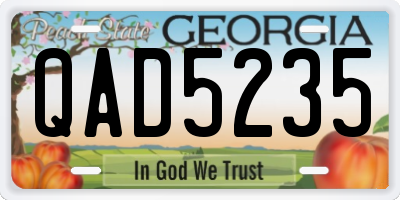 GA license plate QAD5235