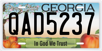 GA license plate QAD5237