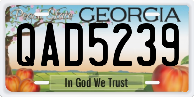 GA license plate QAD5239