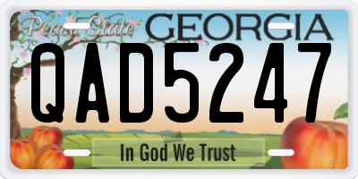 GA license plate QAD5247