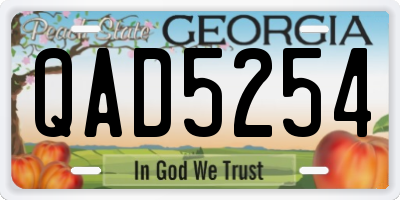 GA license plate QAD5254