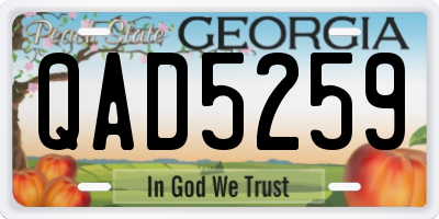 GA license plate QAD5259