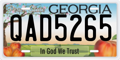 GA license plate QAD5265