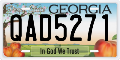 GA license plate QAD5271