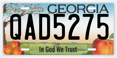 GA license plate QAD5275