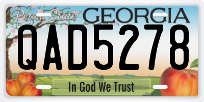 GA license plate QAD5278