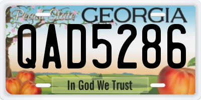 GA license plate QAD5286