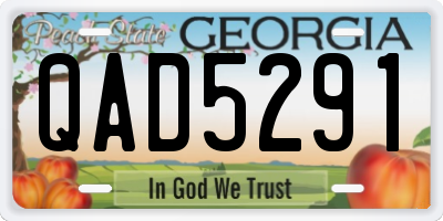 GA license plate QAD5291