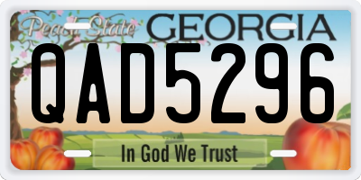GA license plate QAD5296