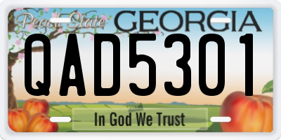 GA license plate QAD5301
