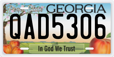 GA license plate QAD5306