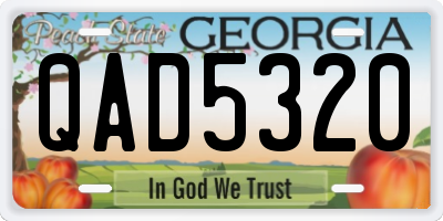 GA license plate QAD5320