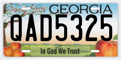 GA license plate QAD5325