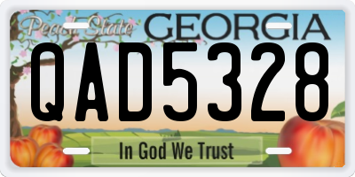 GA license plate QAD5328