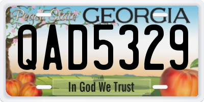 GA license plate QAD5329