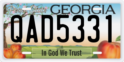 GA license plate QAD5331