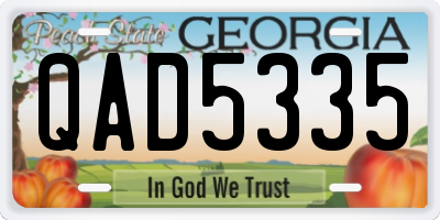 GA license plate QAD5335
