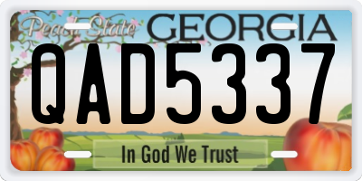 GA license plate QAD5337
