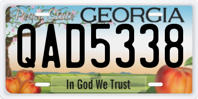GA license plate QAD5338