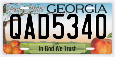 GA license plate QAD5340