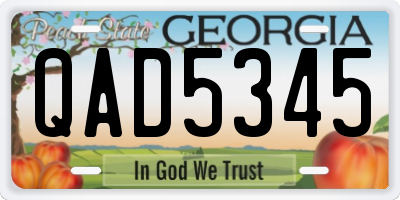 GA license plate QAD5345