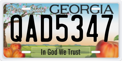 GA license plate QAD5347