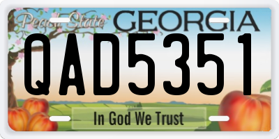 GA license plate QAD5351