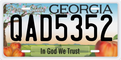 GA license plate QAD5352