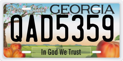 GA license plate QAD5359