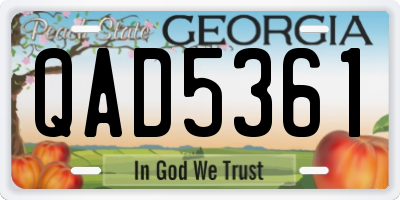GA license plate QAD5361