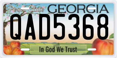 GA license plate QAD5368