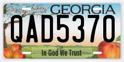 GA license plate QAD5370