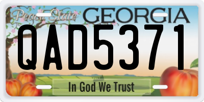 GA license plate QAD5371
