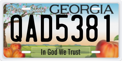GA license plate QAD5381