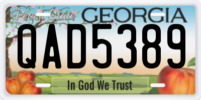 GA license plate QAD5389