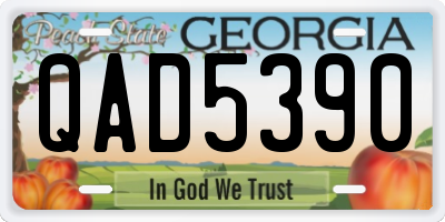 GA license plate QAD5390