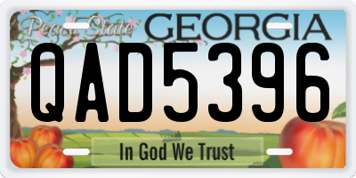 GA license plate QAD5396