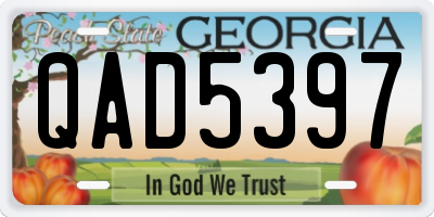 GA license plate QAD5397