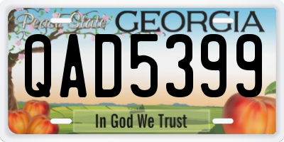 GA license plate QAD5399
