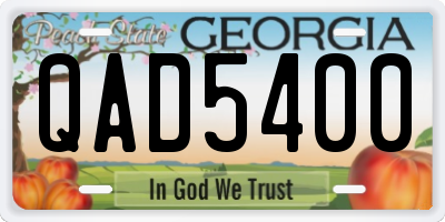 GA license plate QAD5400