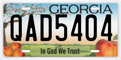 GA license plate QAD5404
