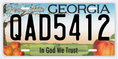 GA license plate QAD5412