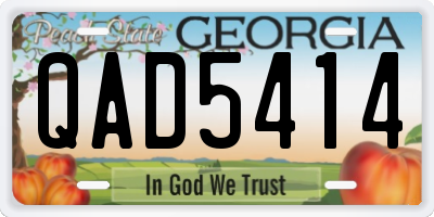 GA license plate QAD5414