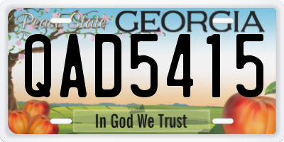 GA license plate QAD5415