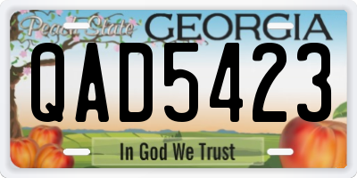 GA license plate QAD5423