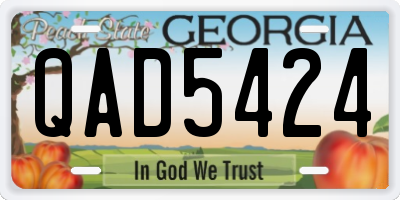 GA license plate QAD5424