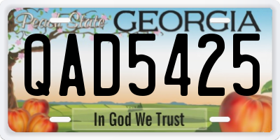 GA license plate QAD5425