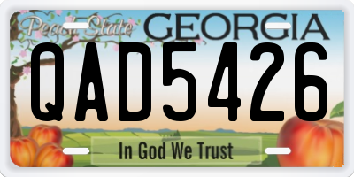 GA license plate QAD5426