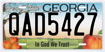 GA license plate QAD5427